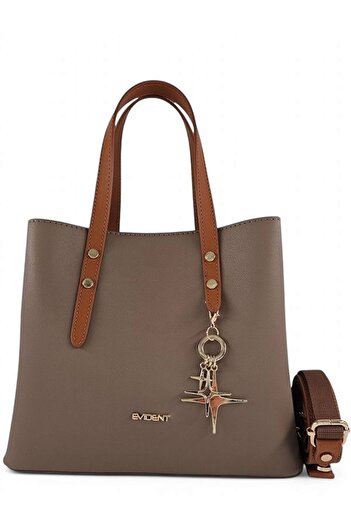 Evident Mink&Tan Adjustable Special Cross Strap Women's Handbag with Removable Accessories