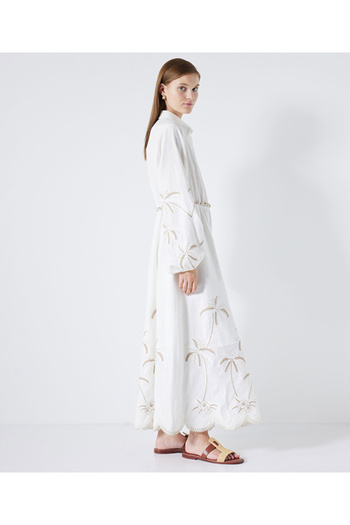İpekyol Embroidered Palm Shirt Dress