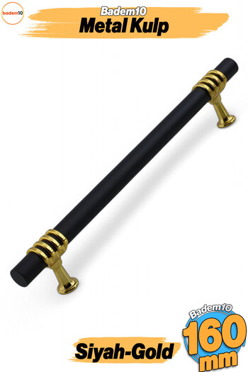 Badem10 Eylül Mobilier Bucătărie Sertar Dulap Mânere Dulap Mâner Capac Mâner Negru Aur 160 Mm Mâner Metal
