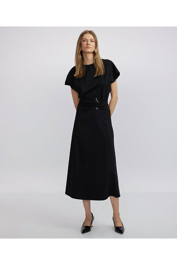 İpekyol Belted Metal Buckle Stylish Dress