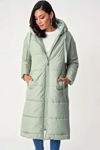 Modayakamoz 5120 Hooded Long Puffer Coat - Mint Mint Women's / Girls' Coat Puffer Winter