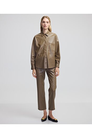 İpekyol Leather Look Pocket Shirt