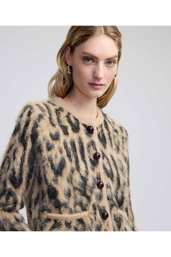 İpekyol Leopard Jacquard Cardigan