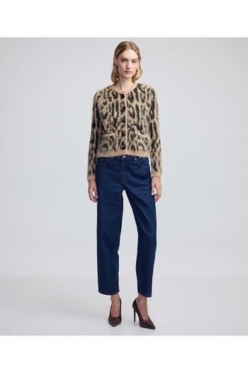 İpekyol Leopard Jacquard Cardigan
