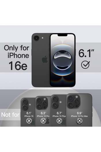 m.tk moveteck Apple iPhone 16E Case Camera Protection Soft Color Silicone Cover Erasable Matte Feel