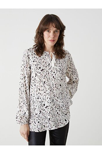 LC Waikiki Lcw Grace Floral Women's Blouse with Tie-Up Collar