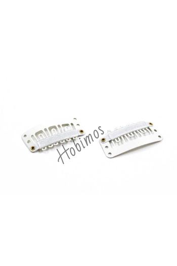 Hobimos 5 Pieces 33mm White Baby Snap Buckle Apparatus, Hairpiece Buckle, Wig Buckle