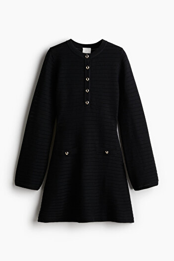 H&M Delik Desenli Triko Elbise
