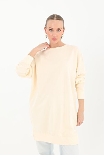 Puane Two Thread Solid Color Ribbed Sweatshirt 30644