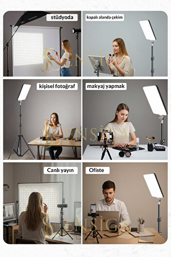 EN SİGA Megalux Profesyonel Fotoğraf Ve Video Için Çekim Işığı Ring Lıght Stüdyo 10 Inç +2,1 Metre Tripod