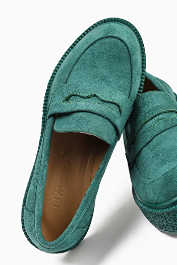 Limoya Bojan Green Suede Thick Sole Casual Women's Shoes