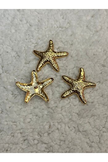 ODDA TASARIM ATÖLYESİ Star pattern gold plated metal button