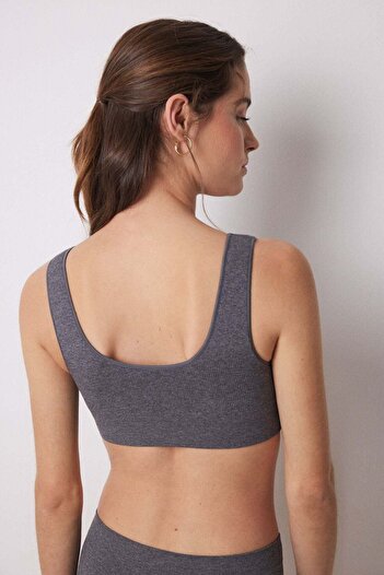 Women'secret Seamless grey ribbed top