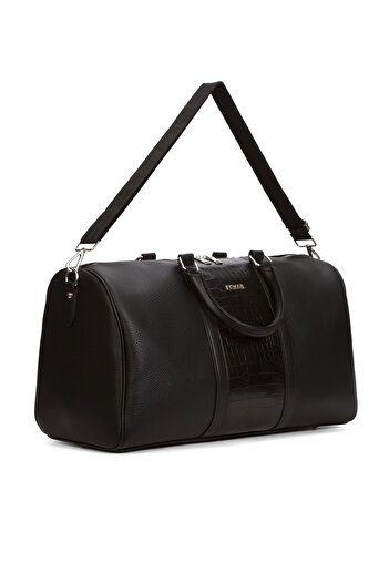 Fossil 2001 Vegan Leather Suitcase Hand Suitcase Suitcase Sports Bag Holiday Hospital Cylinder Model Black