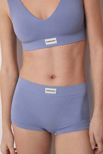Women'secret Blue seamless ribbed culottes
