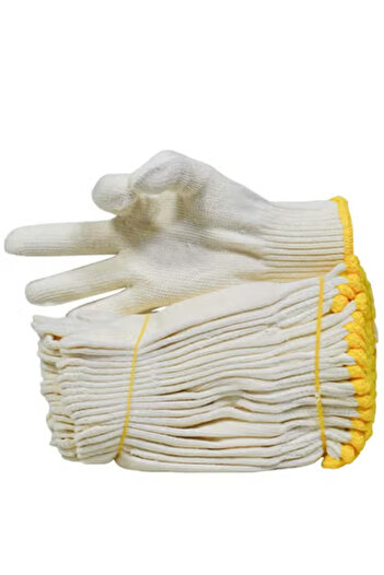 Force Force Cotton Multi-Purpose Gloves Set White One Size 12 Pieces