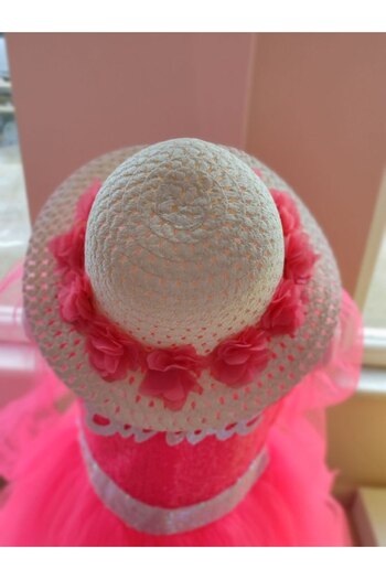 ABİYEKİDS Floral Straw Girl's Hat Fedora Hat for 2/9 Age 23 April Shows