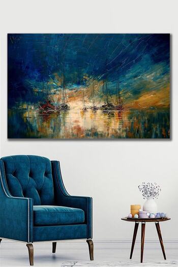 Hediyeler Kapında 100x140 Yağlı Boya Görünümlü Deniz Savaşları Kanvas Tablo