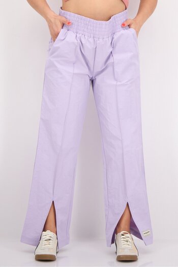 The Giving Movement Women Regular Fit Brand Logo Wide Leg Pants, Lavender