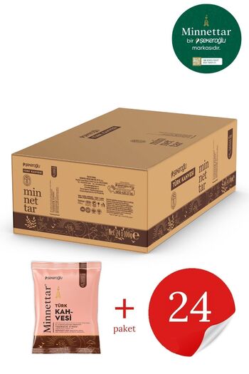 Şekeroğlu Minnettar Türk Kahvesi 24 x 100 Gr ( 24 Paket )