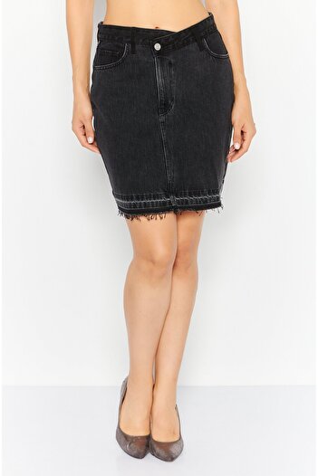Esprit Women Plain Denim Mini Skirt, Black