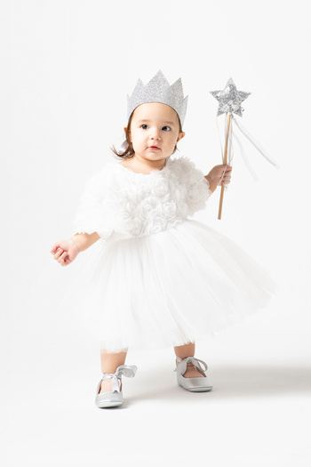 Banamio Rosalinda Baby Girl's Cotton Lined Rose Detailed Fluffy Tulle Tutu Dress