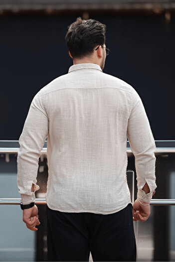 Valiberta Μπεζ ανδρικό πουκάμισο - Bien Cotton Linen