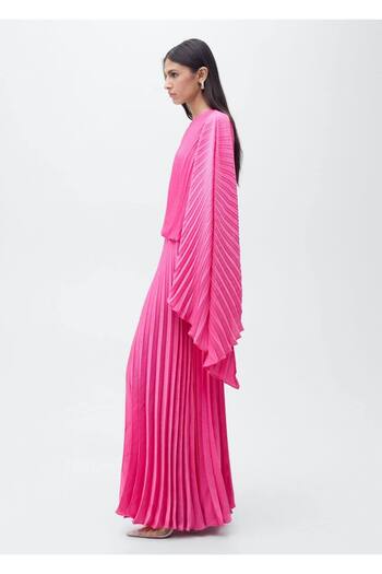 MANGO Woman Rochie lungă cu pelerină