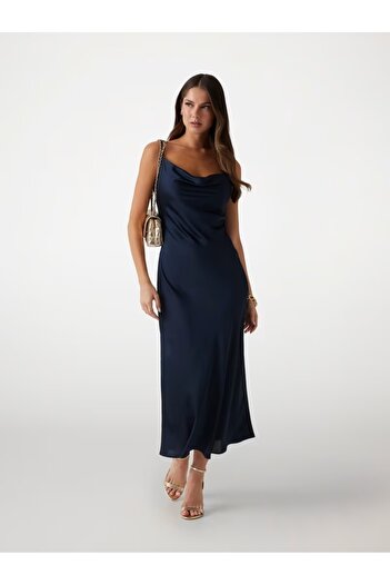 Guess Jeans Rochie de dama albastra din satin blugi Guess