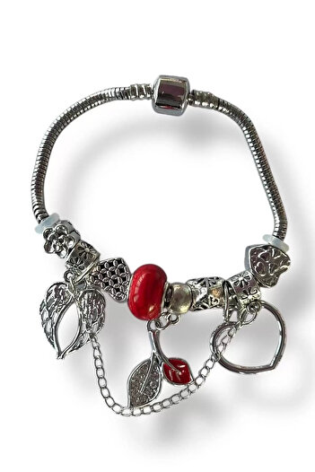 Vitastyle Silver Charmli Pandra Bracelet with Heart and Wings Detail