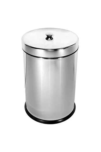 Zethome Stainless Steel Lid Bathroom Trash Can Office Trash Can 12 Lt Chrome