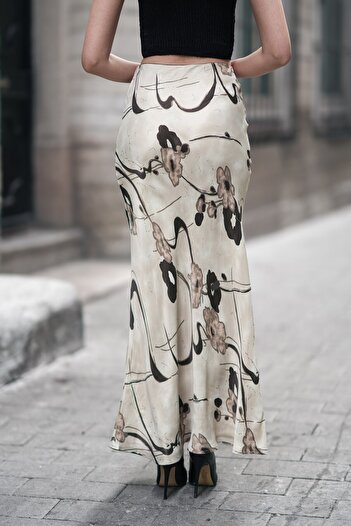 winmoda Satin Skirt Maxi Length 100 cm Length