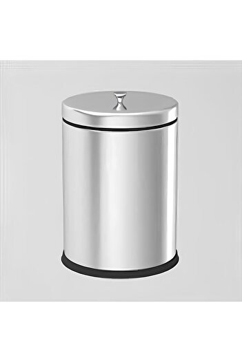 Zethome Stainless Steel Lid Bathroom Trash Can Office Trash Can 12 Lt Chrome