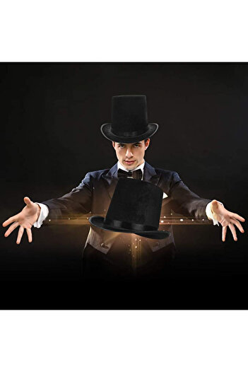 Skygo Black Top Hat - Ringmaster Magician Hat for Adults