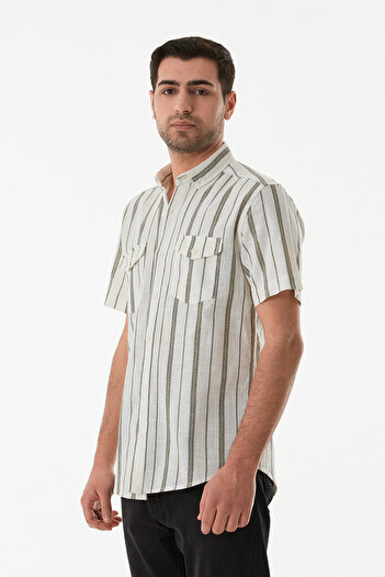 Fulla Moda Striped Double Pocket Buttoned Shirt