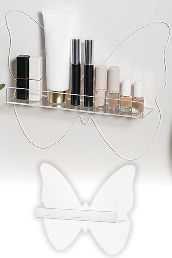 omilife Transparent Plexiglass Butterfly Wall Shelf Transparent Self Adhesive Screw Hanger Gift