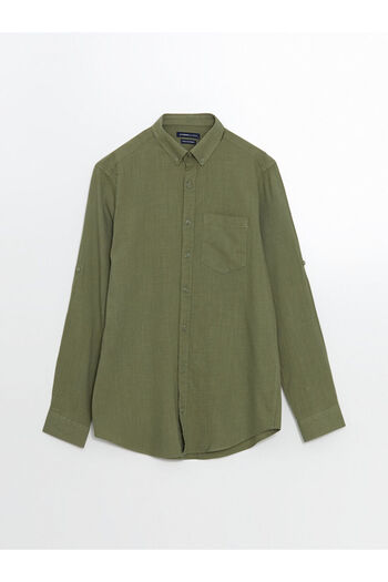 LC Waikiki LCWAIKIKI Classic Regular Fit Long Sleeve Linen Blended Men's Shirt