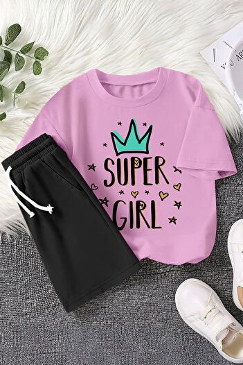 MYADA Premium Super Girl Printed 2-Piece Children's Set 22437-3