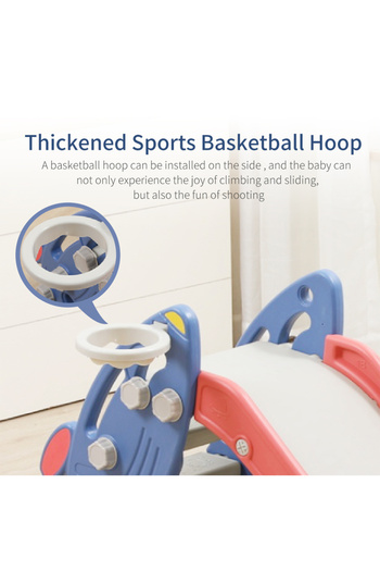 KidLe 2 in 1 Children's Slide Kids Slide with Basketball Hoop