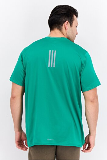 adidas Men Sportswear Fit Short Sleeves Running T-Shirt, Green