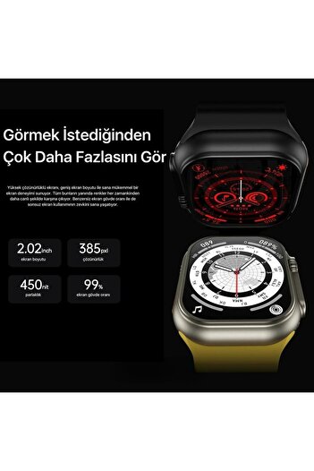 TECHNOMEN Watch Ultra 10 Kordon Hediyeli Akıllı Saat Son Versiyon