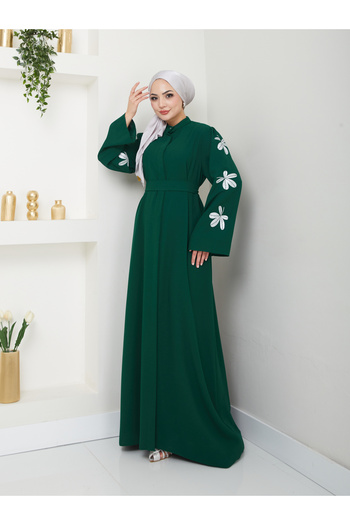EFSUN MODA Emerald Women's Ferace - Φόρεμα Abaya με στάμπα πεταλούδας