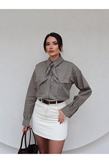 ESRAHELVACI Double Pocket Scarf Shirt