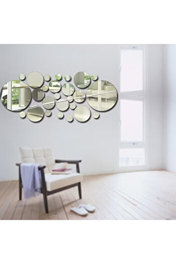 Primo Plus 26-Piece Easy To Paste Removable And Install DIY Polka Dot Wall Mirror Stickers