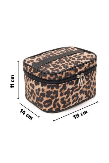 NS reliable Leopard Motif Cosmetic Bag Οργανωτής Μακιγιάζ Ταξιδίου Πολυλειτουργικός