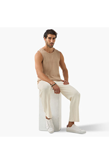Iconic Textured Sleeveless T-shirt