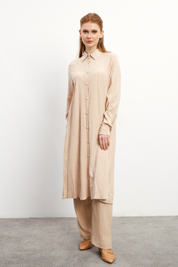 VAVİNOR Beige Elina Tunic and Pants Set