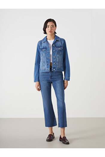 LC Waikiki Lcw Vision Shirt Collar Women's Jean Jacket