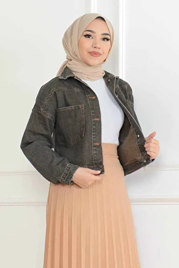 ZİZO MODA Women's Jeans Denim Jacket Brown Jean Jacket