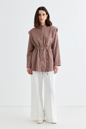 KADRİYE BAŞTÜRK Edna Padded Shirt Marshala